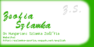 zsofia szlamka business card